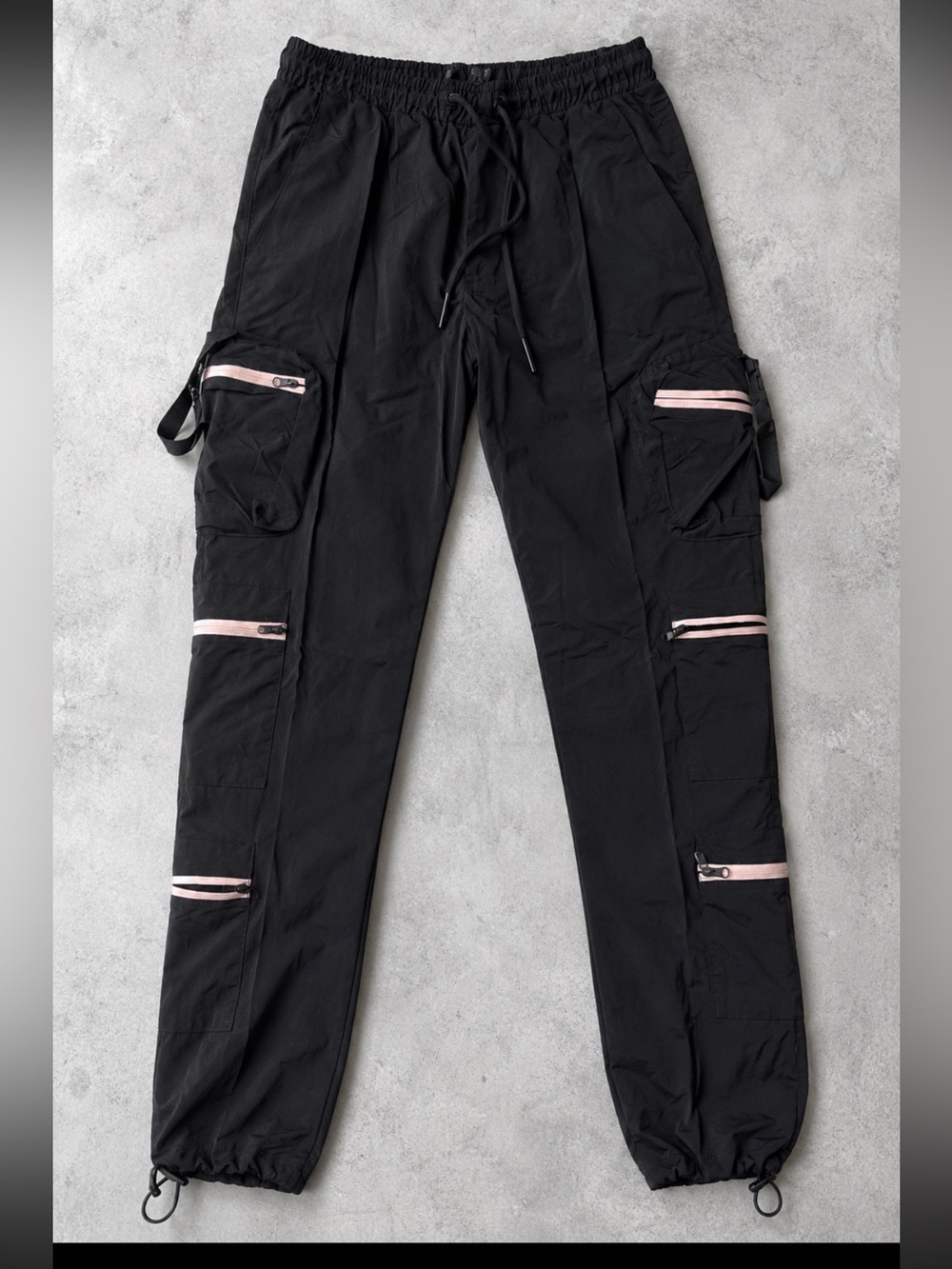 Men's Black Cargo Pants with many pockets